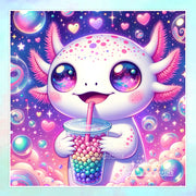 DIY Diamond Painting Cute Axolotl Full Square/Round Diamond Mosaic Cartoon Animal Art Rhinestone Picture 5D Home Decor