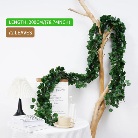 1 piece 2.0M Home Decor Artificial Ivy Leaf Garland Plants Vine Fake Foliage Flowers Creeper Green 72pcs Leaf Ivy Wreath