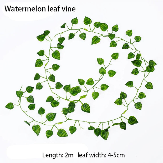 2/4/8/10M Artificial Ivy Leaves Garland Hanging Vines Fake Plants Outdoor Greenery Wall Decor Festival Garden Home Party Decor