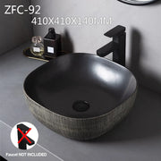 Ceramic Table Sink Above Counter Wash Basin Bathroom Lavatory Vanity Sink Art Basin Rectangular Balcony Countertop Vessel Sink