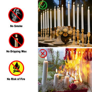 10-100PCS Wedding Flameless Candles Flickering Candlesticks Battery Operated 3D Wick LED Candle with Remote for Party Home Decor