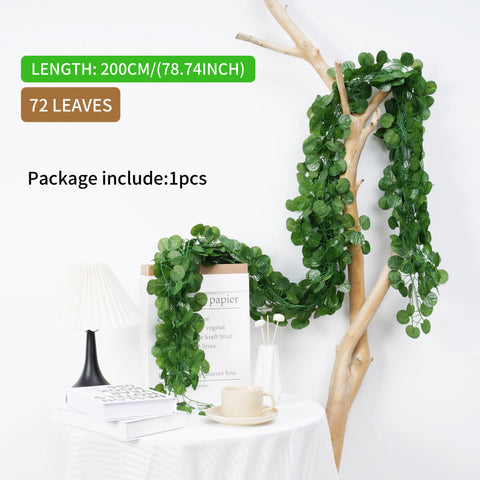 1 piece 2.0M Home Decor Artificial Ivy Leaf Garland Plants Vine Fake Foliage Flowers Creeper Green 72pcs Leaf Ivy Wreath