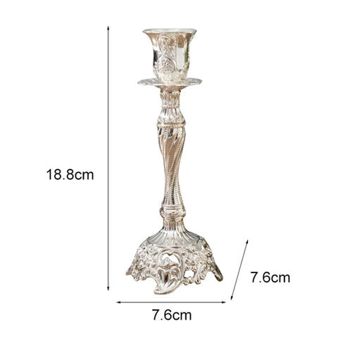 2Pcs Gold Candle Holder Candlesticks Candles Silver Wedding Europe Metal Candle Stand Wedding Table Home Decoration