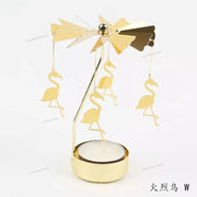 Metal Rotating Spinner Carousel Candle Tea Light Holder Table Rotating Transfer Windmill Decoration Home Elegance Candle Holder