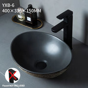 Ceramic Table Sink Above Counter Wash Basin Bathroom Lavatory Vanity Sink Art Basin Rectangular Balcony Countertop Vessel Sink