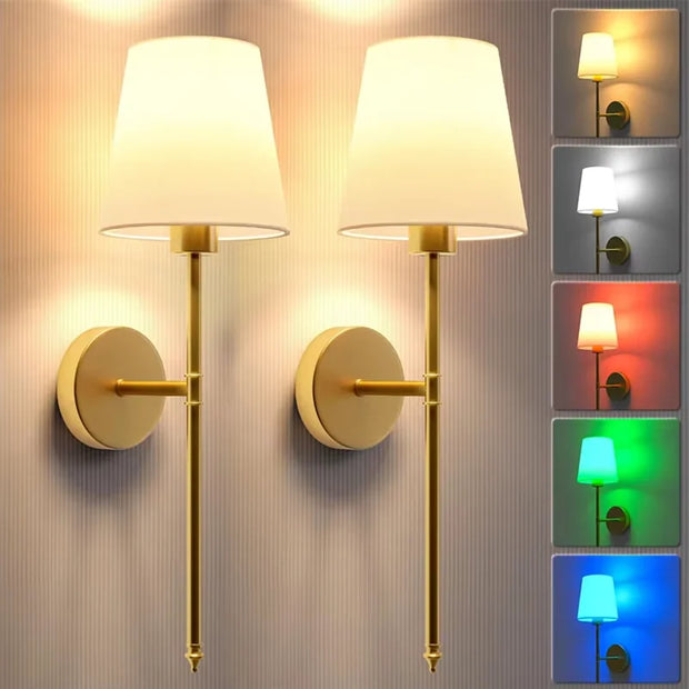 Wireless battery powered wall lamp rechargeable wall lamp dimmable detachable bulb remote control 10 color wireless wall lamp