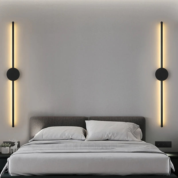 Wall Light Modern Long LED Light Black I-Shaped Wall Lamp Bedroom Living Room Corridor Interior Lighting Home Decor Lighting