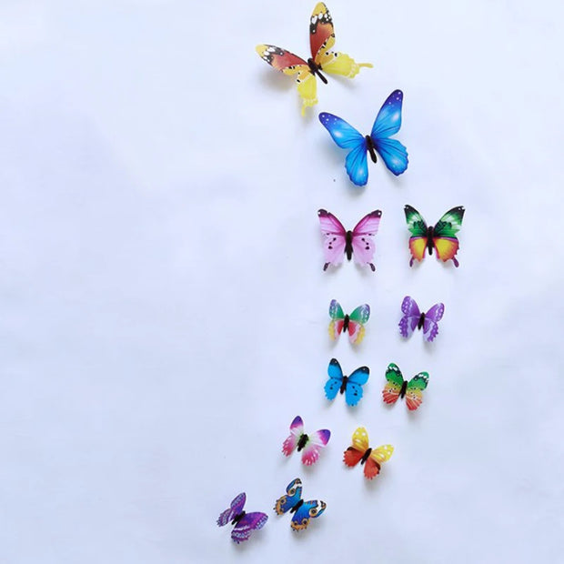 12 Pcs 3D Luminous Butterfly Creative Wall Stickers DIY Wall Stickers Modern Wall Art Home Decoration DIY Gifts