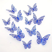 12Pcs Fashion 3D Hollow Butterfly Creative Wall Sticker For DIY Wall Stickers Modern Wall Art Home Decorations DIY Gift