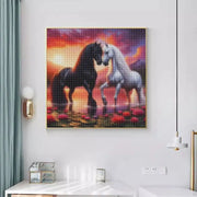 SDOYUNO Full Diamond Painting Animal Horse Diy Drill Mosaic Flower 5d Embroidery Sunset Complete Kit Wall Decoration Gift