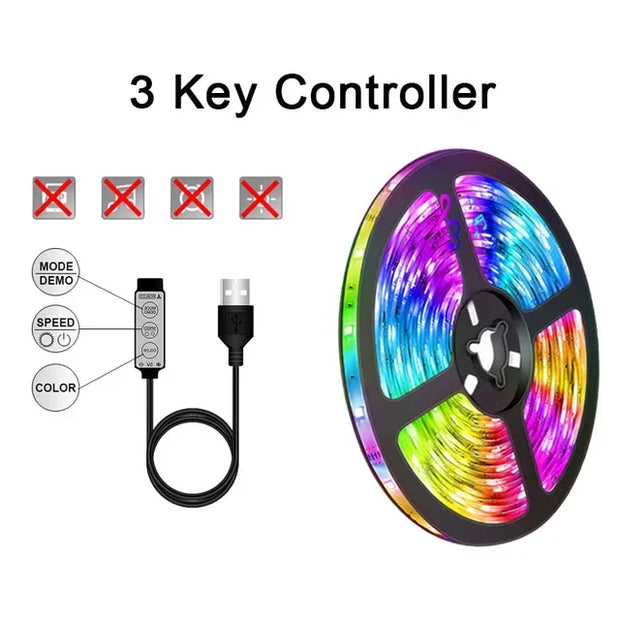 1-30M 5050 RGB LED Strip Light WS2812b USB Bluetooth Wifi 5V LED Lights Flexible Luces Led Ribbon RGB TV BackLight Diode Tape