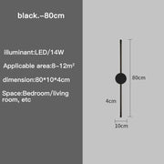 Wall Light Modern Long LED Light Black I-Shaped Wall Lamp Bedroom Living Room Corridor Interior Lighting Home Decor Lighting