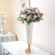 10 PCS Vases Wedding Table Centerpieces Metal Event Floor Road Lead Flowers Holders Crystal Stand For Home Decor