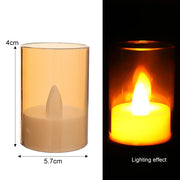 10/1PCS LED Electronic Candles Acrylic Cup Flameless Warm Light Candle Battery Powered Wedding Birthday Party Decoration Lights