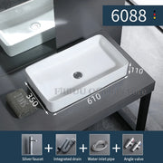 Ceramic Bathroom Vessel Sink Bowl Above Counter Ceramic Sink Bowl Lavatory Wash Hand Basin Countertop Basin Wash Bowl Porcelain