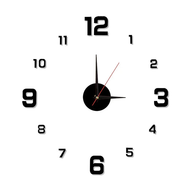 Wall Clock Glow at Night Frameless DIY Stereo Digital Clock for Home Living Room Office Wall Decroation 2024