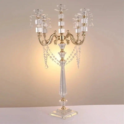 Acrylic Candle Holders with Crystal Pendants, Wedding Centerpieces, Marriage Candlestick, Home Decor, 77 cm, 30 "Height