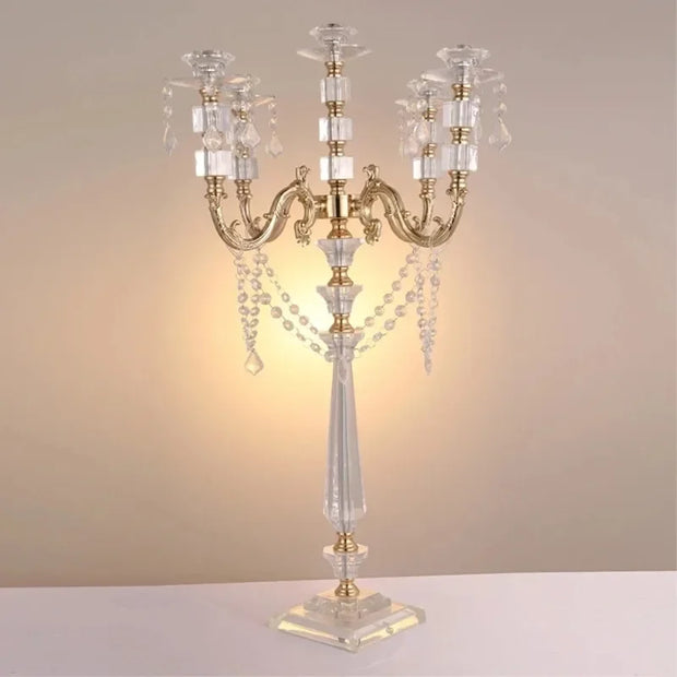 Acrylic Candle Holders with Crystal Pendants, Wedding Centerpieces, Marriage Candlestick, Home Decor, 77 cm, 30 "Height