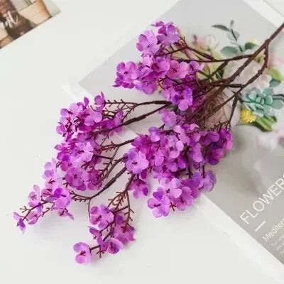 Cherry Blossoms Artificial Flowers Baby's Breath Gypsophila Mother's Day DIY Wedding Home Vase Decoration Faux Flowers Branch