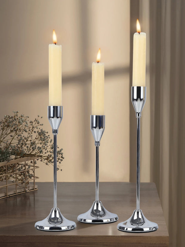 3Pcs/Set European Style Metal Candle Holders Candlestick Fashion Wedding Table Candle Stand Exquisite Candlestick Christmas Tabl