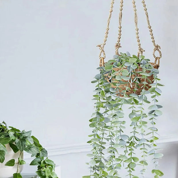 Artificial Ivy Hanging Eucalyptus Vine Plastic Plants for Home Indoor Outdoor Garden Door Wall Wedding Party DIY Decoration