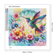 5D Diamond Painting Set Dragonfly and Hummingbird Full Round Rhinestone Art DIY Diamond Painting Home Wall Decoration Gifts