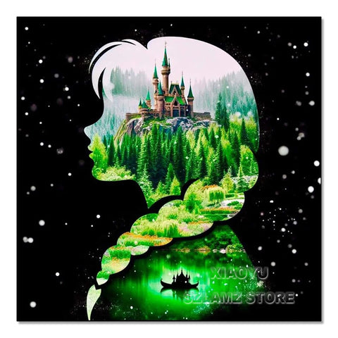 Disney Diamond Painting Princess Forest Landscape Diamond Embroidery Mosaic Art Cross Stitch Kits Cartoon Picture Home Decor