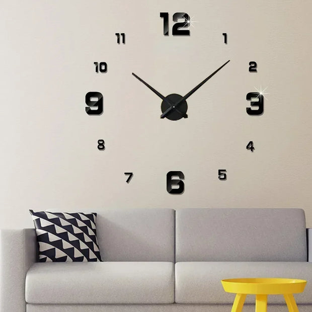 Digital Clock Wall Clock Living Room Large Garden Acrylic Mirror Sticker Decoration Decoration for Bedroom Decororation Clocks