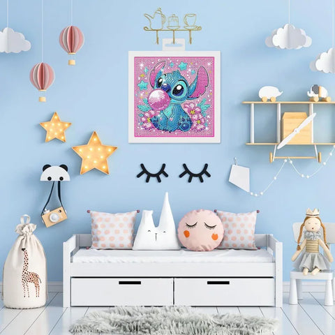 5D Diamond Painting Crystal Full Diamond Kawaii Stitch Round Diamond Sticker DIY Children's Puzzle Craft Card Home Decoration