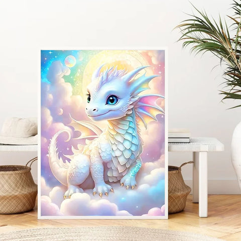 Huacan New Arrivals Diamond Mosaic Animal Full Round Square Drill Painting Dragon Complete Kit Art Gift Home Decor