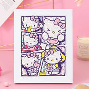 Sanrio Cartoon Diamond Painting DIY Kuromi moldey Diamond Sticker Handmade Decorative Painting Frame Dot Diamond Painting Gift