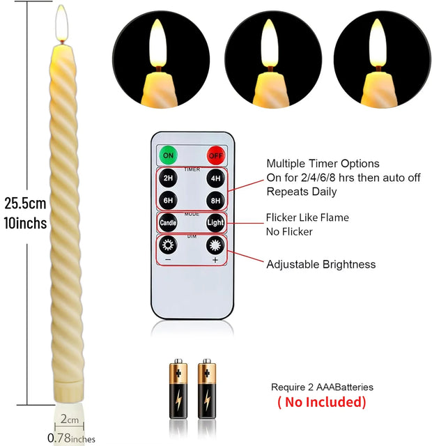 10-100PCS Wedding Flameless Candles Flickering Candlesticks Battery Operated 3D Wick LED Candle with Remote for Party Home Decor