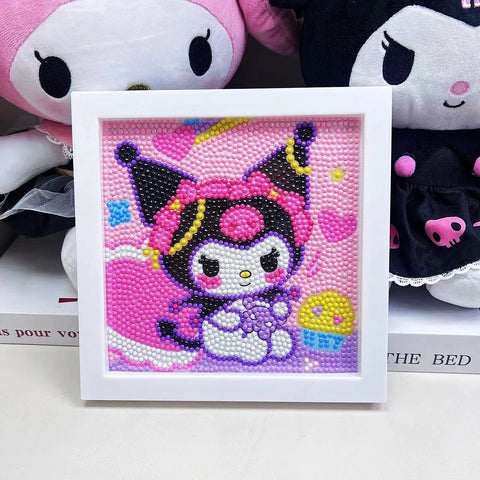 Children's Diamond Painting Card Handmade DIY Cartoon Diamond Stickers Sanrio Kuromi Sponge Baby Puzzle Gift