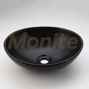 Monite Black Bathroom Ceramic Bowl Oval Washbasin Sink Handpainting Lavatory Bath Basin Combine W/ Brass Black Faucet Mixer Tap