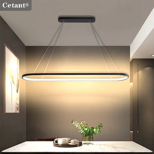 Modern LED Pendant Light 70/90cm Elliptical Restaurant Lighting Hanging Lights Bedroom Living Room Kitchen Bar Home Led Lamp