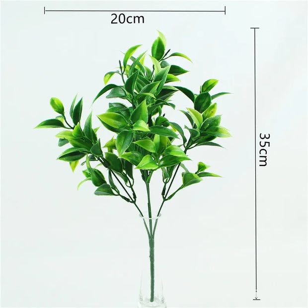 Home Garden Outdoor Wedding Decoration Fake Flower Accessory Plante Artificielle 7 Fork Plastic Fern Grass Green Leaf Fake Plant