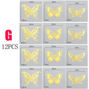 12Pcs Fashion 3D Hollow Butterfly Creative Wall Sticker For DIY Wall Stickers Modern Wall Art Home Decorations DIY Gift