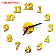 reloj de pared Luminous Wall Clock DIY Quartz Watch Clocks Acrylic Mirror Stickers Horloge Murale Wall Decor Home Decoration HOT