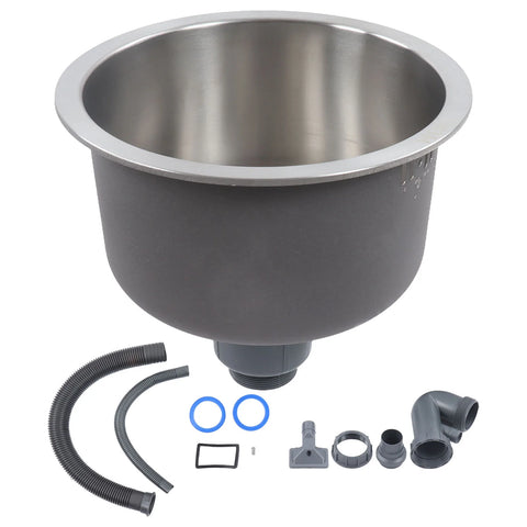 Kitchen Round Sink  Round Kitchen Sink Stainless Steel  Round Basin with Drainpipe Fitting 30cm Diameter  Round Sink