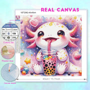 DIY Diamond Painting Cute Axolotl Full Square/Round Diamond Mosaic Cartoon Animal Art Rhinestone Picture 5D Home Decor