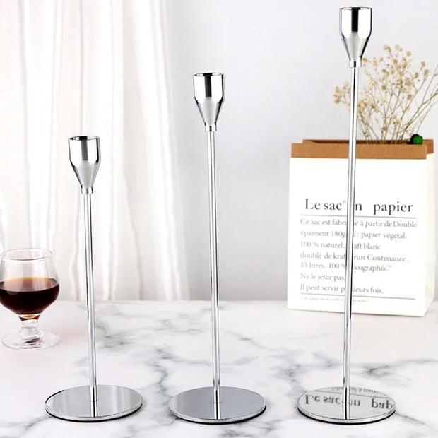 Simple Modern Style Gold Metal Candle Holders Candlestick Wedding Living Room Decoration Bar Clubs Parties Home Decor