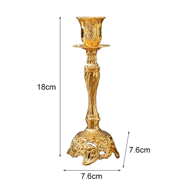 2Pcs Gold Candle Holder Candlesticks Candles Silver Wedding Europe Metal Candle Stand Wedding Table Home Decoration