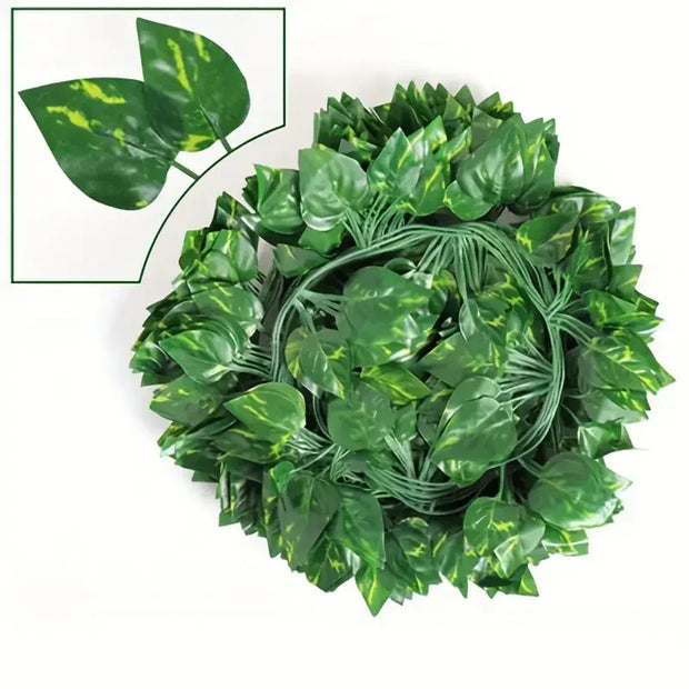 50/2M Artificial Green Ivy Vine Garland Fake Leaf Plants Rattan Hanging Creeper Garlands for Garden Wedding Party Wall Decor