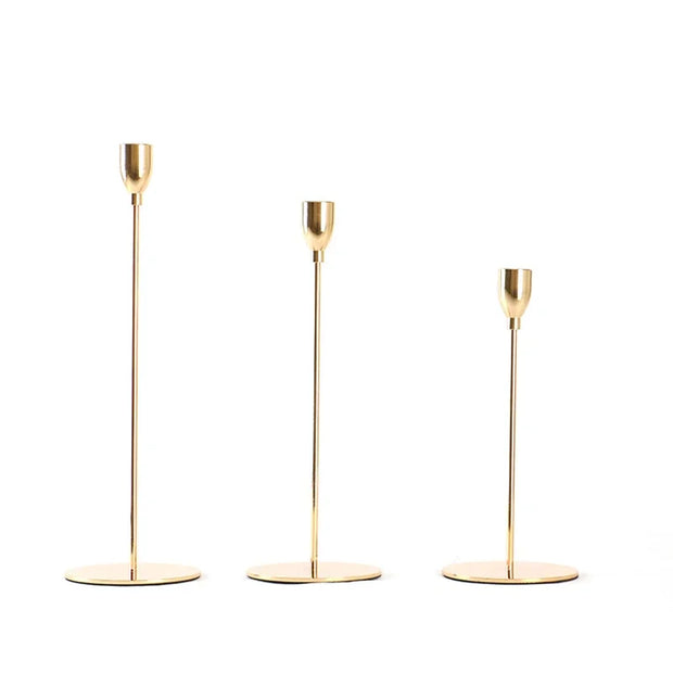 Simple Modern Style Gold Metal Candle Holders Candlestick Wedding Living Room Decoration Bar Clubs Parties Home Decor