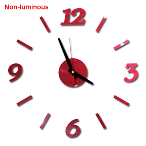 reloj de pared Luminous Wall Clock DIY Quartz Watch Clocks Acrylic Mirror Stickers Horloge Murale Wall Decor Home Decoration HOT