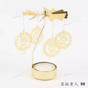 Metal Rotating Spinner Carousel Candle Tea Light Holder Table Rotating Transfer Windmill Decoration Home Elegance Candle Holder