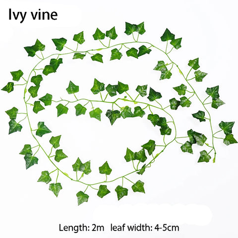 2/4/8/10M Artificial Ivy Leaves Garland Hanging Vines Fake Plants Outdoor Greenery Wall Decor Festival Garden Home Party Decor