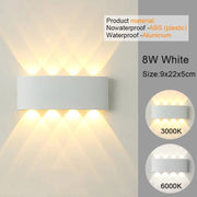 LED Wall Sconces Modern Indoor Outdoor Lamp, White Up Down Wall Mount Lights for Living Room Hallway Bedroom Decor