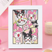 Sanrio Cartoon Diamond Painting DIY Kuromi moldey Diamond Sticker Handmade Decorative Painting Frame Dot Diamond Painting Gift