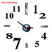 reloj de pared Luminous Wall Clock DIY Quartz Watch Clocks Acrylic Mirror Stickers Horloge Murale Wall Decor Home Decoration HOT